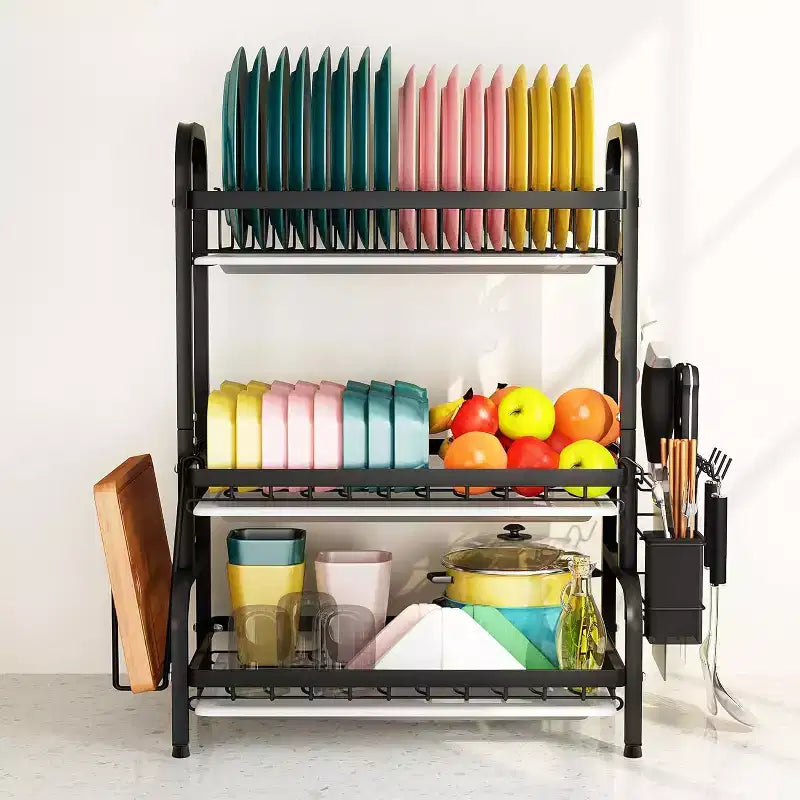 Escurridor de 3 niveles para encimera de cocina