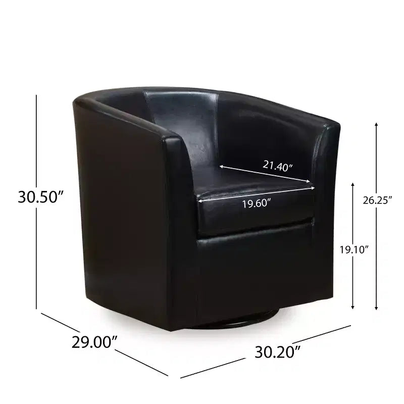 Fauteuil pivotant club contemporain en similicuir