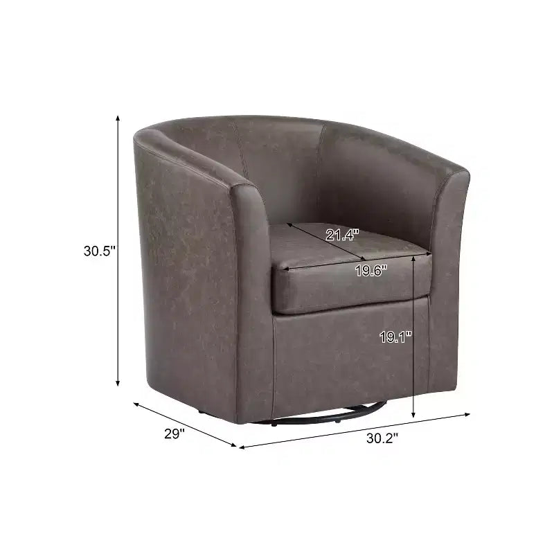 Fauteuil pivotant club contemporain en similicuir