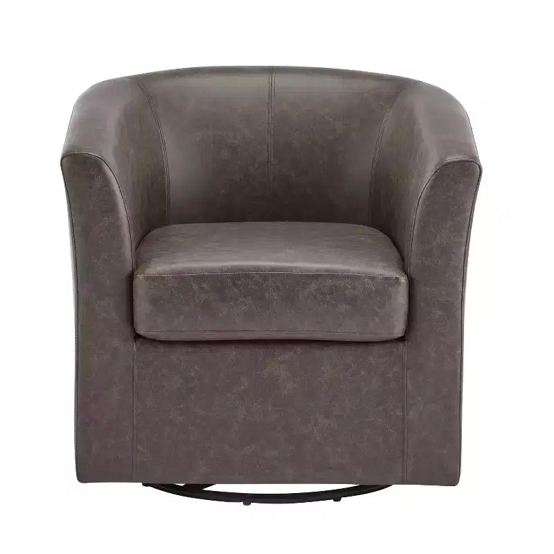 Fauteuil pivotant club contemporain en similicuir