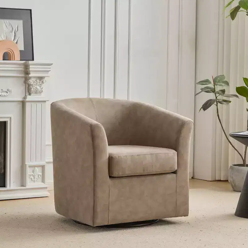 Fauteuil pivotant club contemporain en similicuir