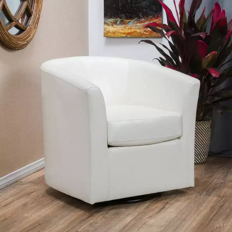Fauteuil pivotant club contemporain en similicuir