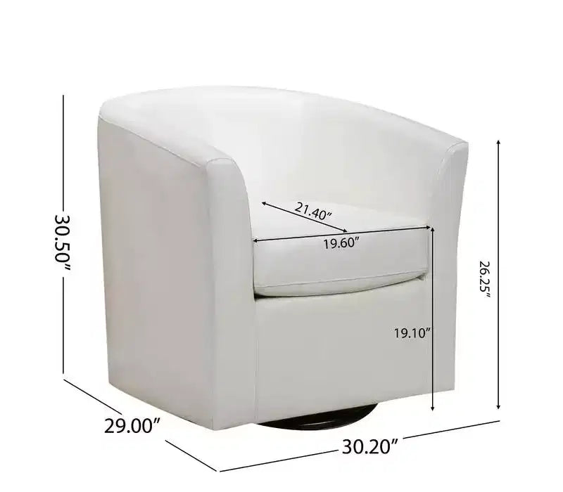 Fauteuil pivotant club contemporain en similicuir