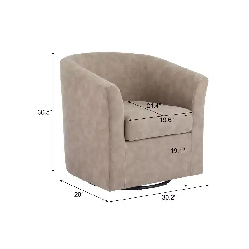 Fauteuil pivotant club contemporain en similicuir