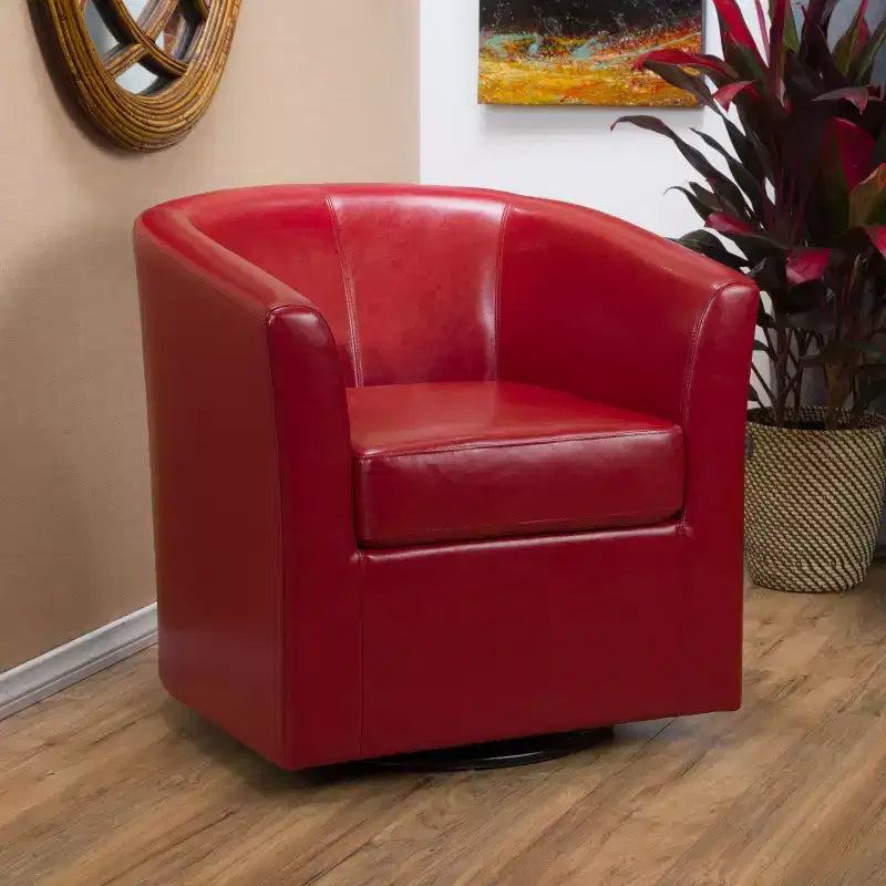 Fauteuil pivotant club contemporain en similicuir