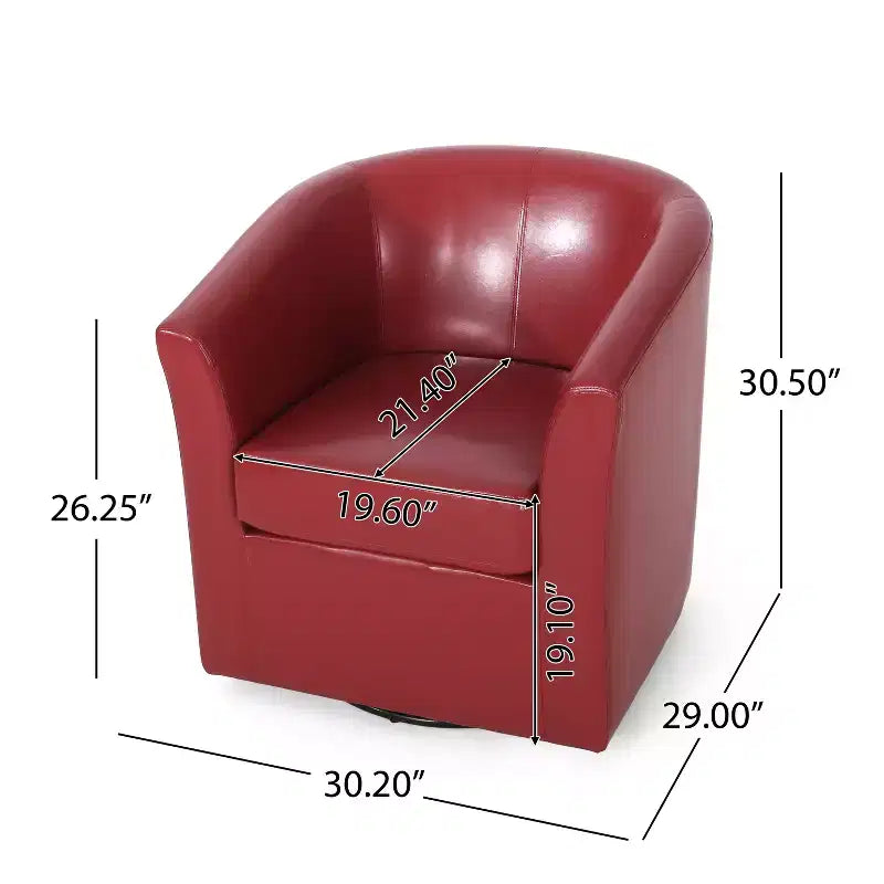 Fauteuil pivotant club contemporain en similicuir