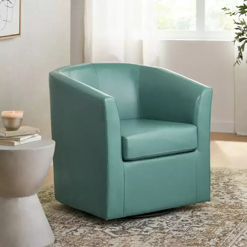 Fauteuil pivotant club contemporain en similicuir