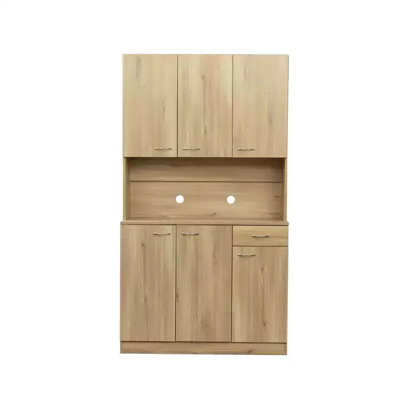 Alacena alta de cocina de 70.87, con 6 puertas, 1 estante abierto y 1 cajón