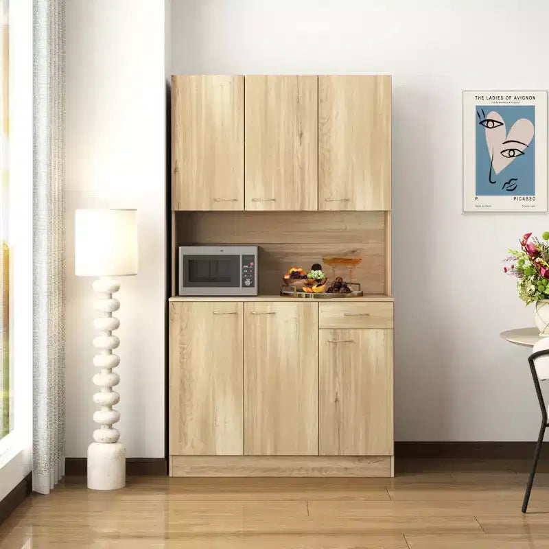Alacena alta de cocina de 70.87, con 6 puertas, 1 estante abierto y 1 cajón