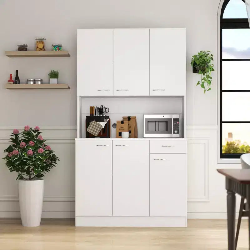 Alacena alta de cocina de 70.87, con 6 puertas, 1 estante abierto y 1 cajón