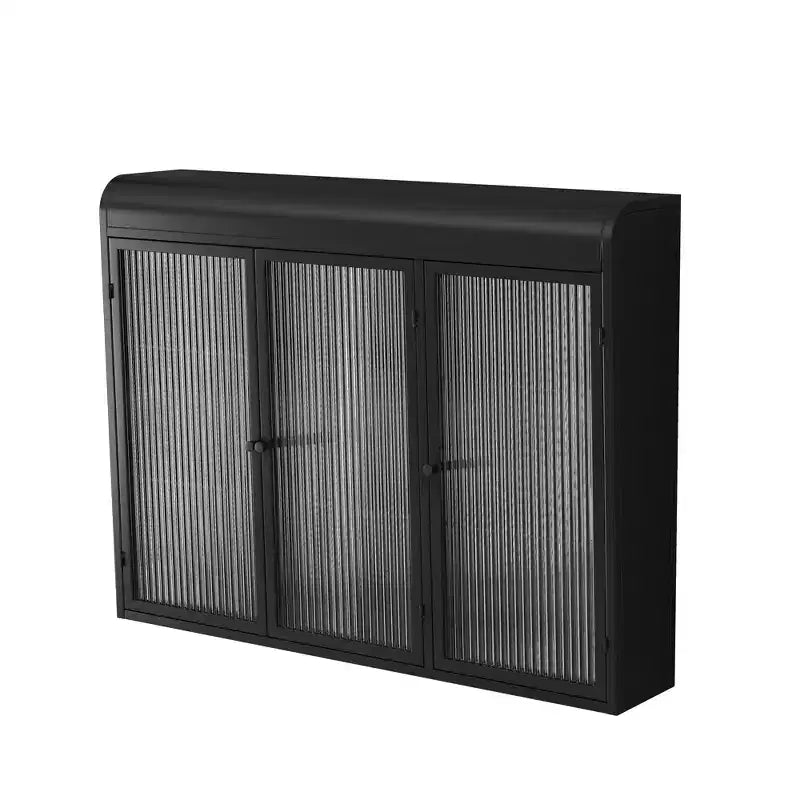 Gabinete de pared vintage de 35.45W con puertas de vidrio, 3 puertas y 3 niveles de almacenamiento para baño, cocina y comedor