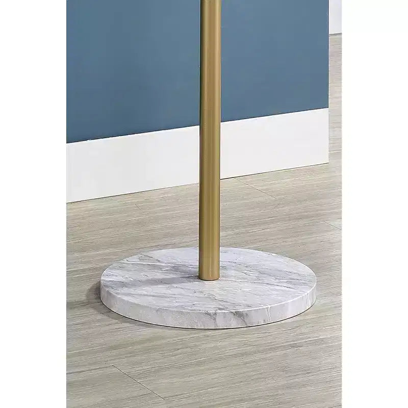 Freistehender Garderobenständer aus Metall mit 8 Haken für den Eingangsbereich, zum Aufhängen von Kleidung, Hüten und Taschen (Gold)