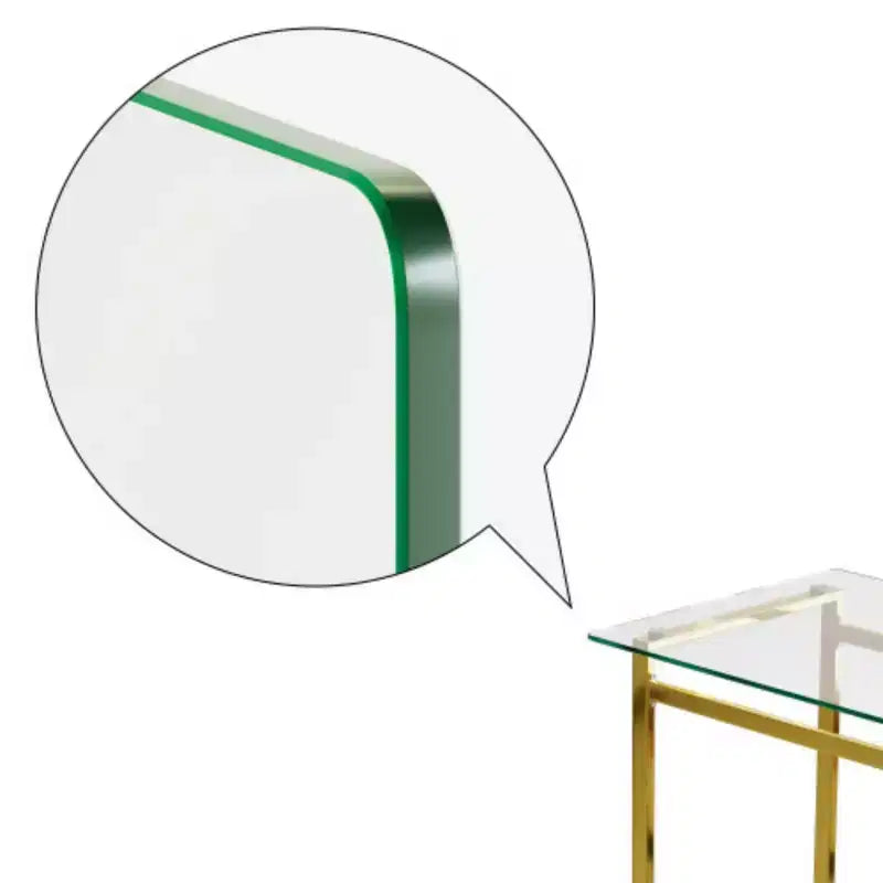 Mesa de comedor moderna de vidrio para 4-6 personas, vidrio templado de 0.31, patas cromadas doradas, versátil para comedor/sala de estar