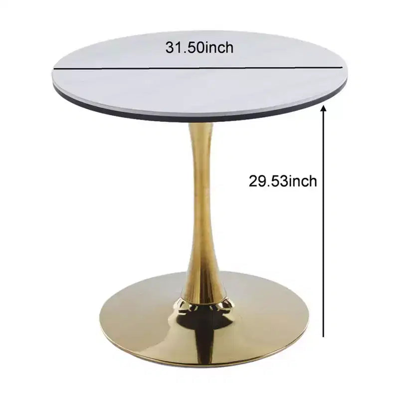 Mesa de comedor Tulip especial con tablero de acabado marmoleado y estructura de MDF, para cocina o como escritorio ejecutivo