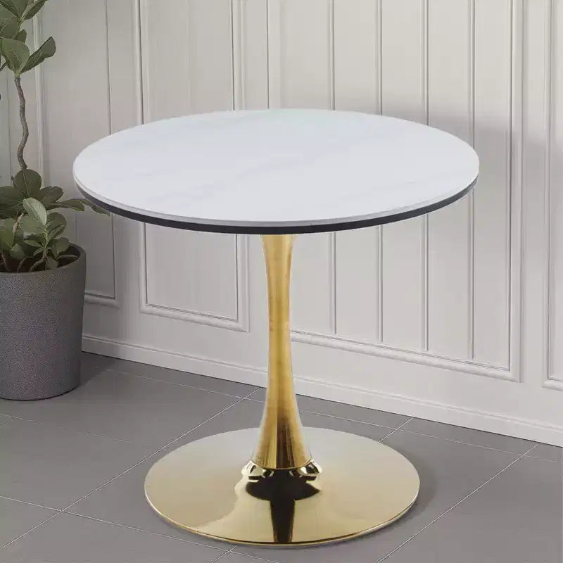 Mesa de comedor Tulip especial con tablero de acabado marmoleado y estructura de MDF, para cocina o como escritorio ejecutivo