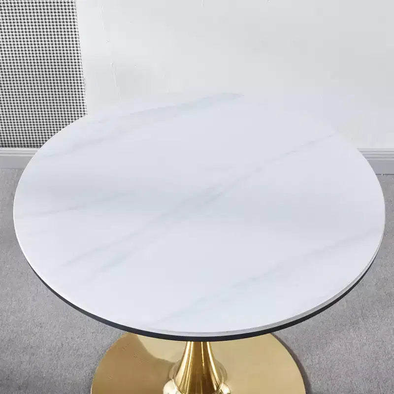Mesa de comedor Tulip especial con tablero de acabado marmoleado y estructura de MDF, para cocina o como escritorio ejecutivo
