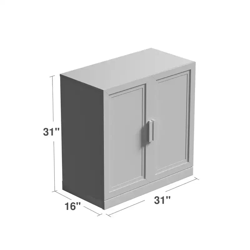 Armoire d’appoint en bois de 31x31x16 avec étagère réglable, rangement naturel