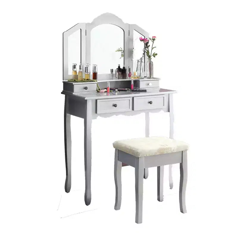 Schminktisch-Set mit Stuhl, roségold