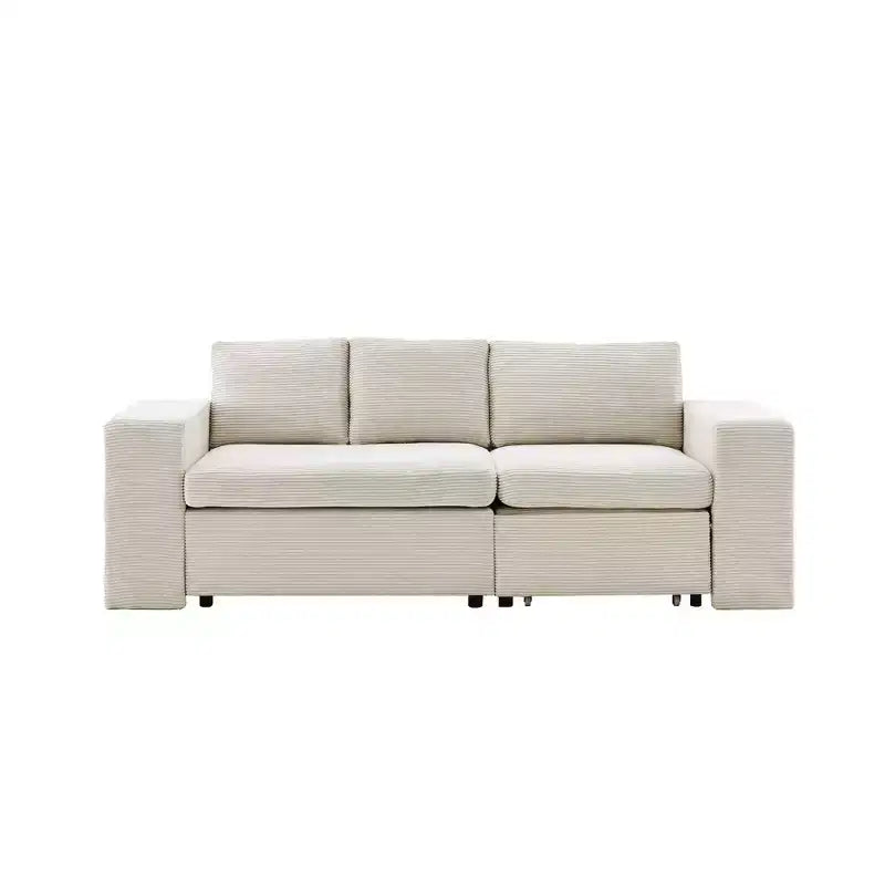 Verwandelbares L-förmiges Schlafsofa mit ausziehbarem Bett und umkehrbarer Recamiere für Wohnzimmer, Apartment, Schlafzimmer und Büro