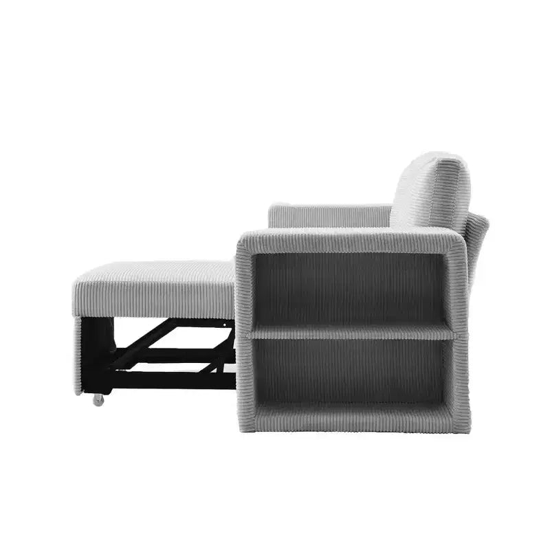 Verwandelbares L-förmiges Schlafsofa mit ausziehbarem Bett und umkehrbarer Recamiere für Wohnzimmer, Apartment, Schlafzimmer und Büro