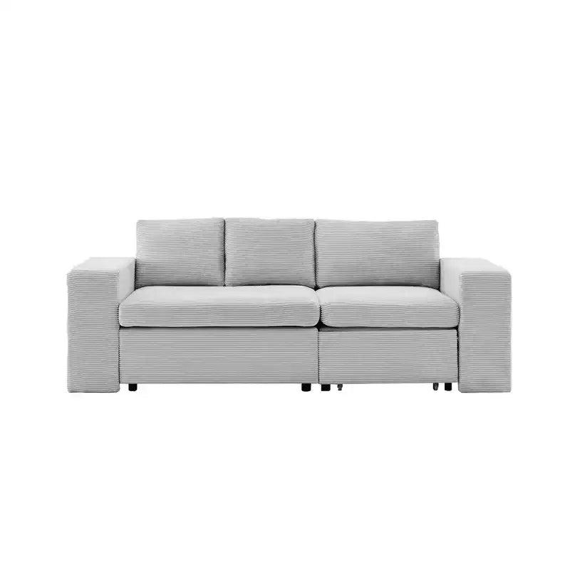 Verwandelbares L-förmiges Schlafsofa mit ausziehbarem Bett und umkehrbarer Recamiere für Wohnzimmer, Apartment, Schlafzimmer und Büro