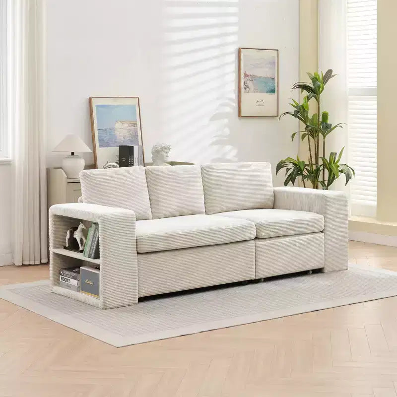 Verwandelbares L-förmiges Schlafsofa mit ausziehbarem Bett und umkehrbarer Recamiere für Wohnzimmer, Apartment, Schlafzimmer und Büro