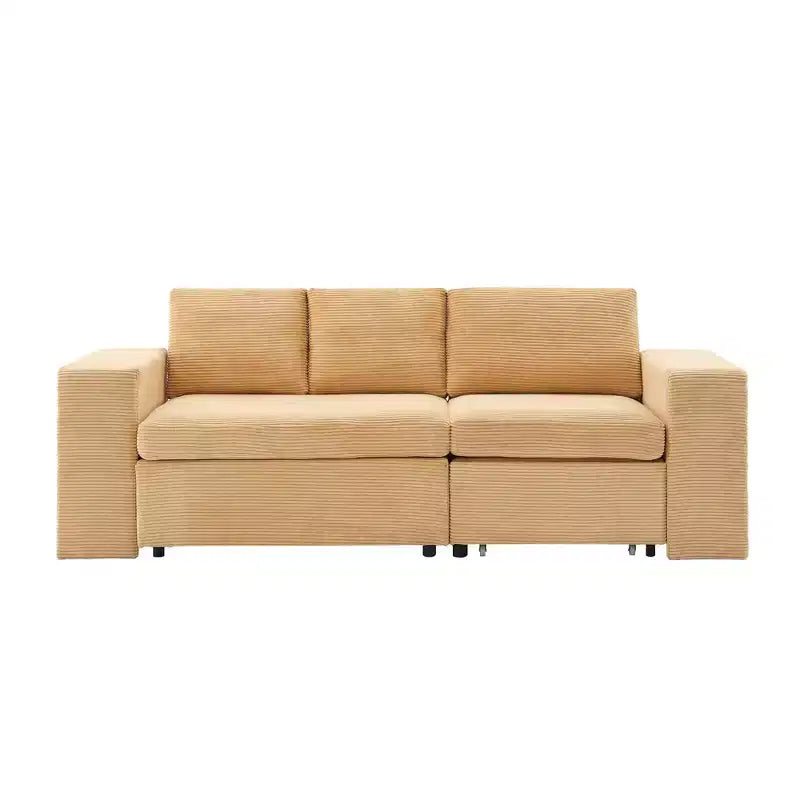 Verwandelbares L-förmiges Schlafsofa mit ausziehbarem Bett und umkehrbarer Recamiere für Wohnzimmer, Apartment, Schlafzimmer und Büro