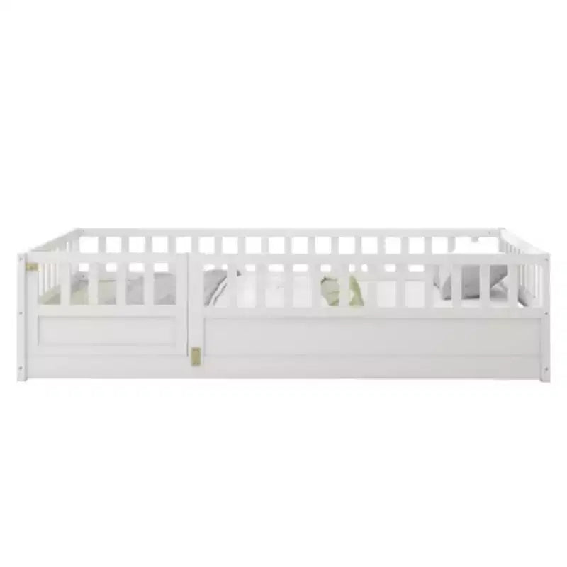 Cama individual de perfil bajo con diseño de barrera integrada de máxima seguridad
