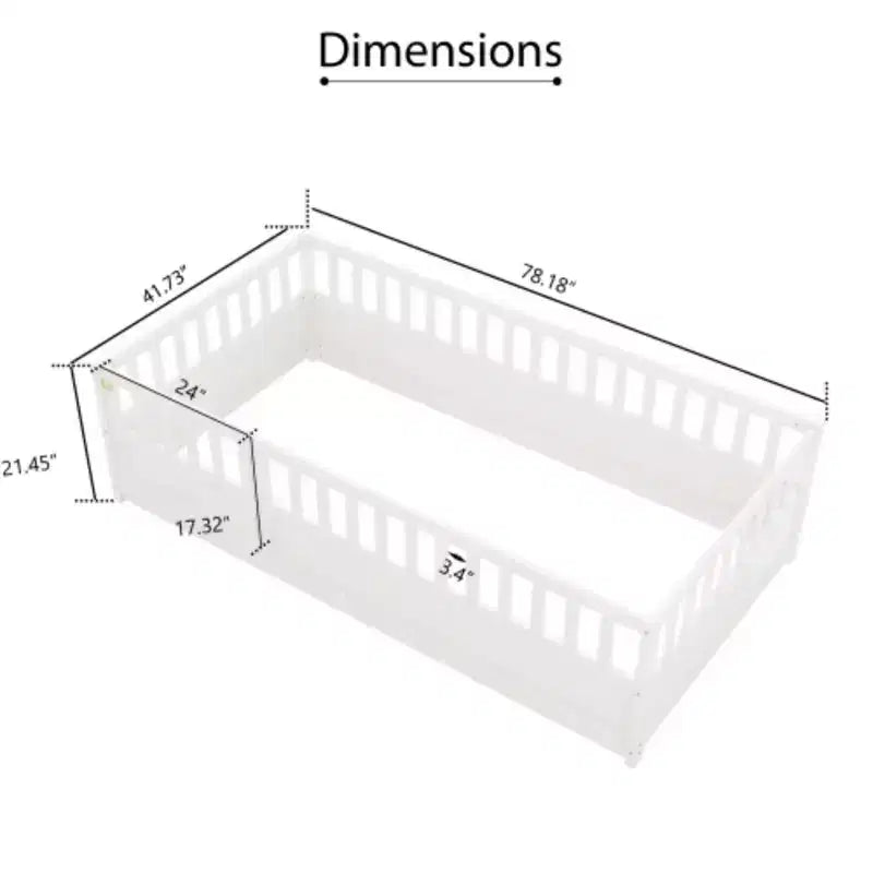 Cama individual de perfil bajo con diseño de barrera integrada de máxima seguridad