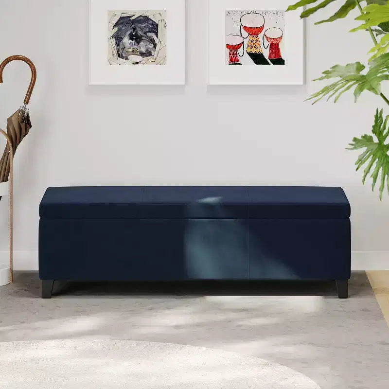 Pouf de rangement rembourré en velours