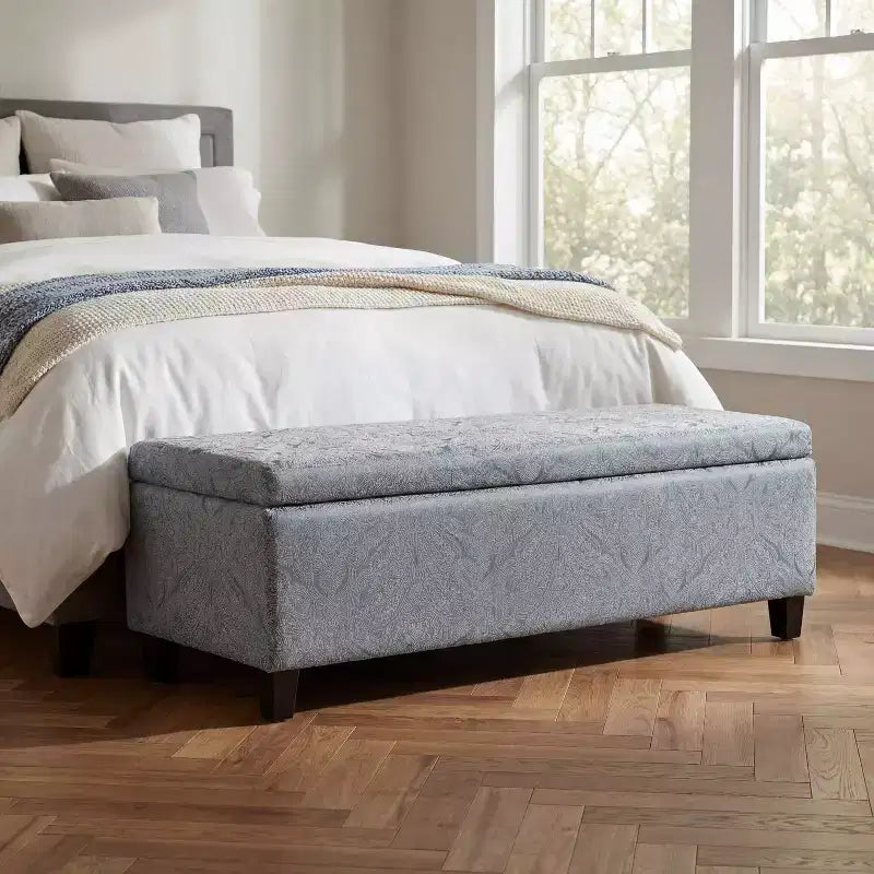 Pouf de rangement rembourré en velours
