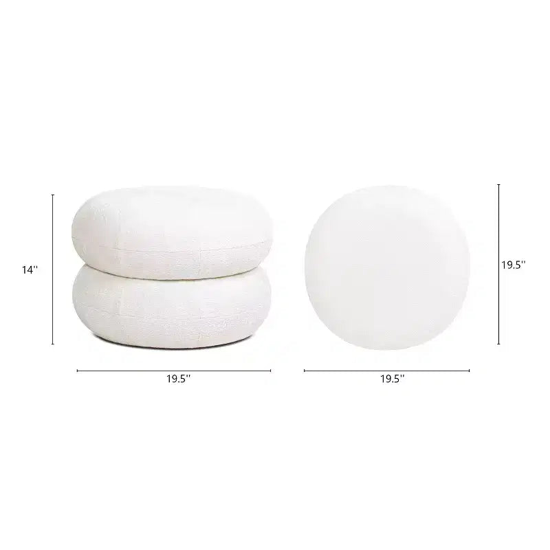 Pouf rond rembourré bas de 19.5