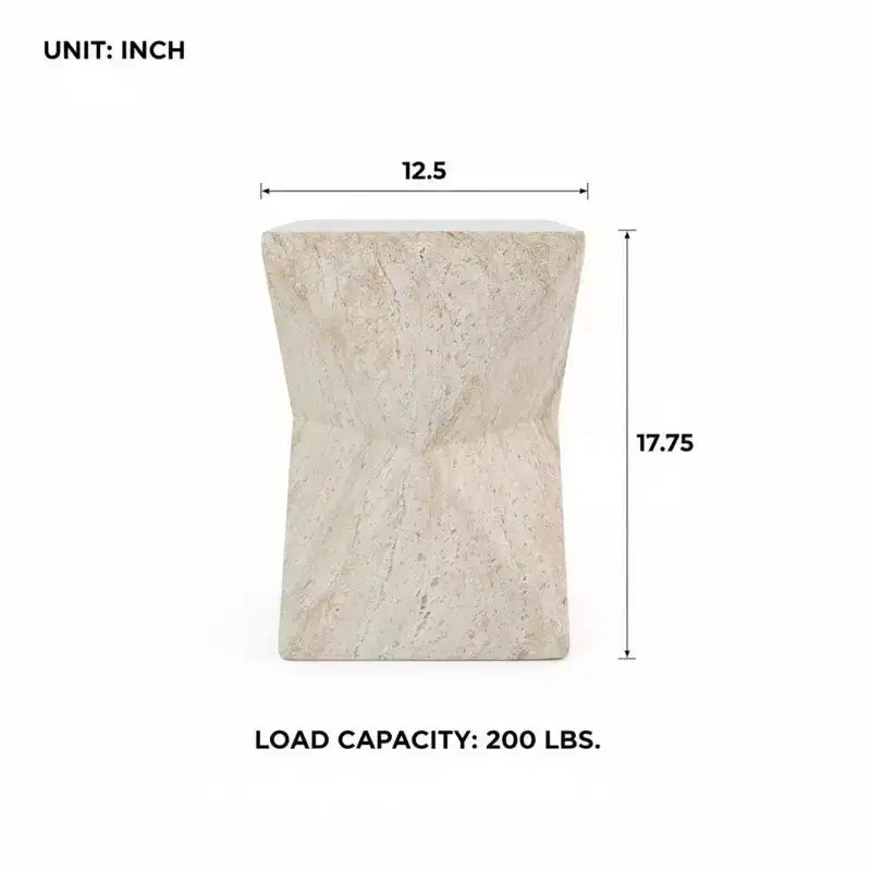 Leichter Beistelltisch aus Beton, handbemalt