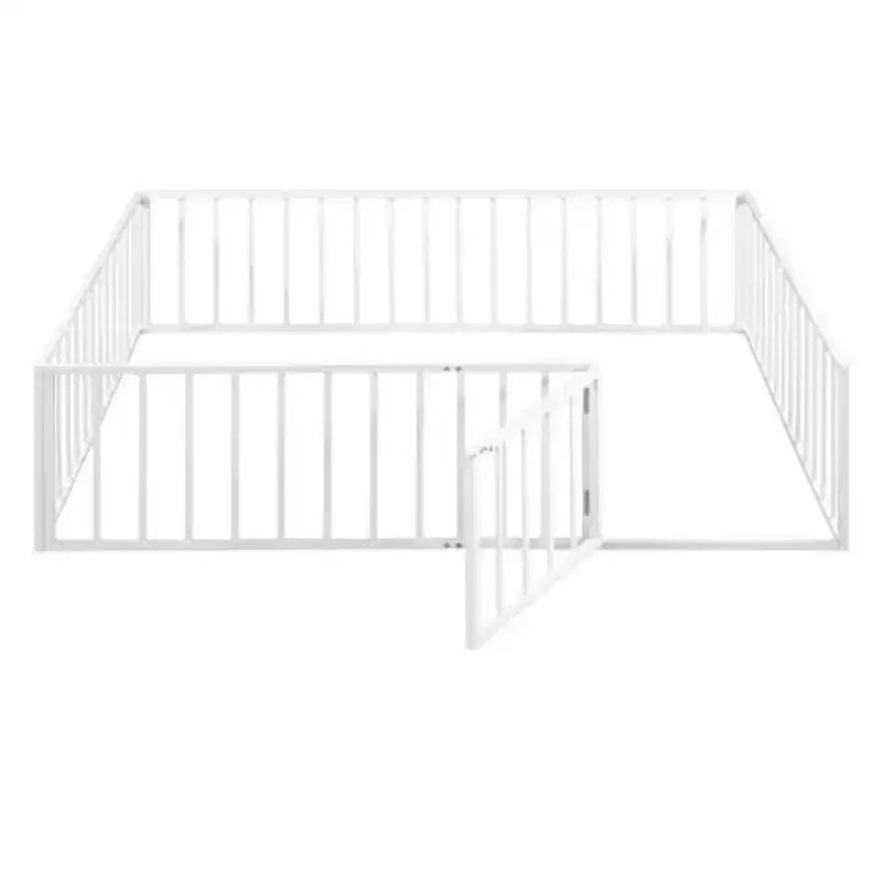 Cadre de lit en métal format grand lit avec barrières et porte