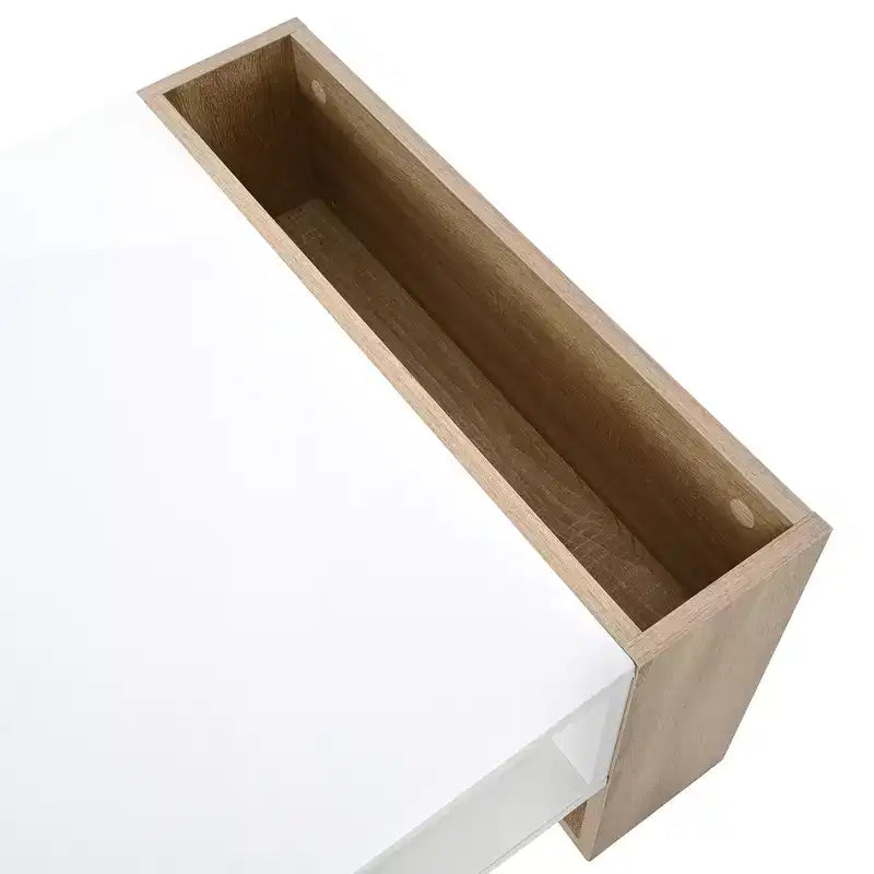 Table basse / table à thé / table centrale de 41 pouces à finition très brillante, avec 2 tiroirs, une étagère de rangement et des compartiments de rangement latéraux