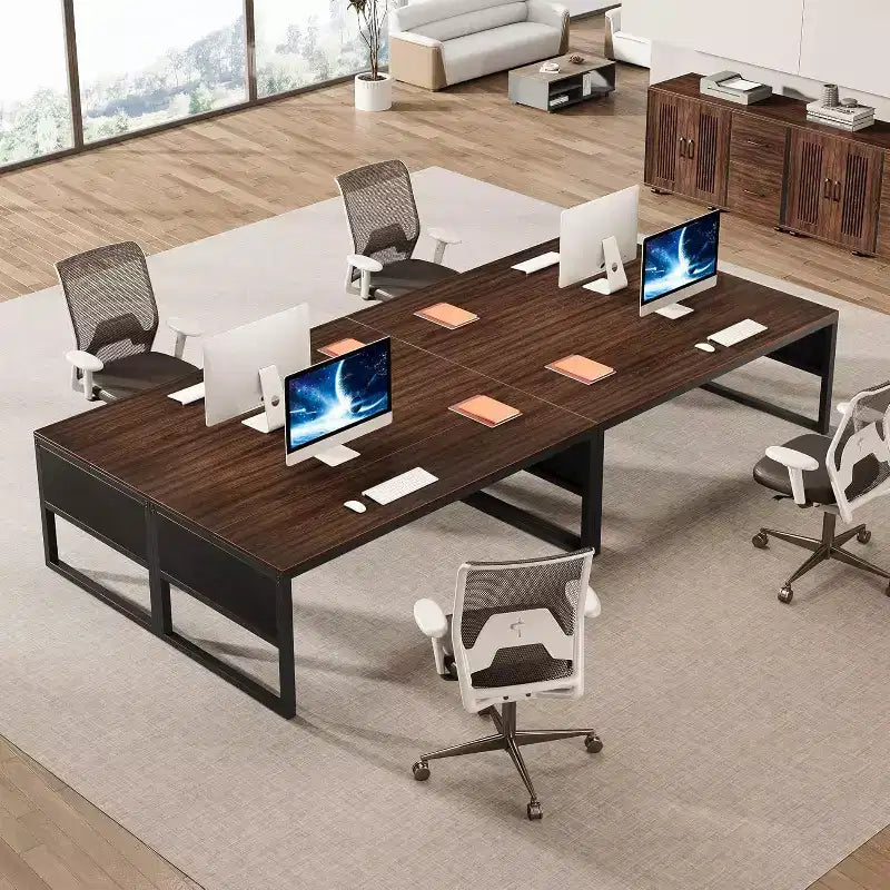 Escritorio ejecutivo en forma de L de 63 pulgadas, moderno y grande, para computadora, con archivador móvil para oficina en casa