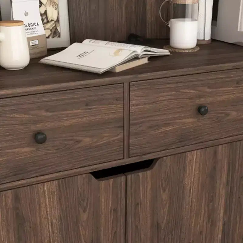 Armoire de rangement de cuisine de 71 de haut, grande capacité, avec portes en verre cannelé et support pour micro-ondes, étagères de boulanger avec rangement
