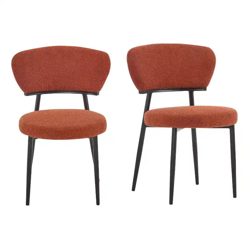 Silla de comedor tapizada con patas de metal (juego de 2)