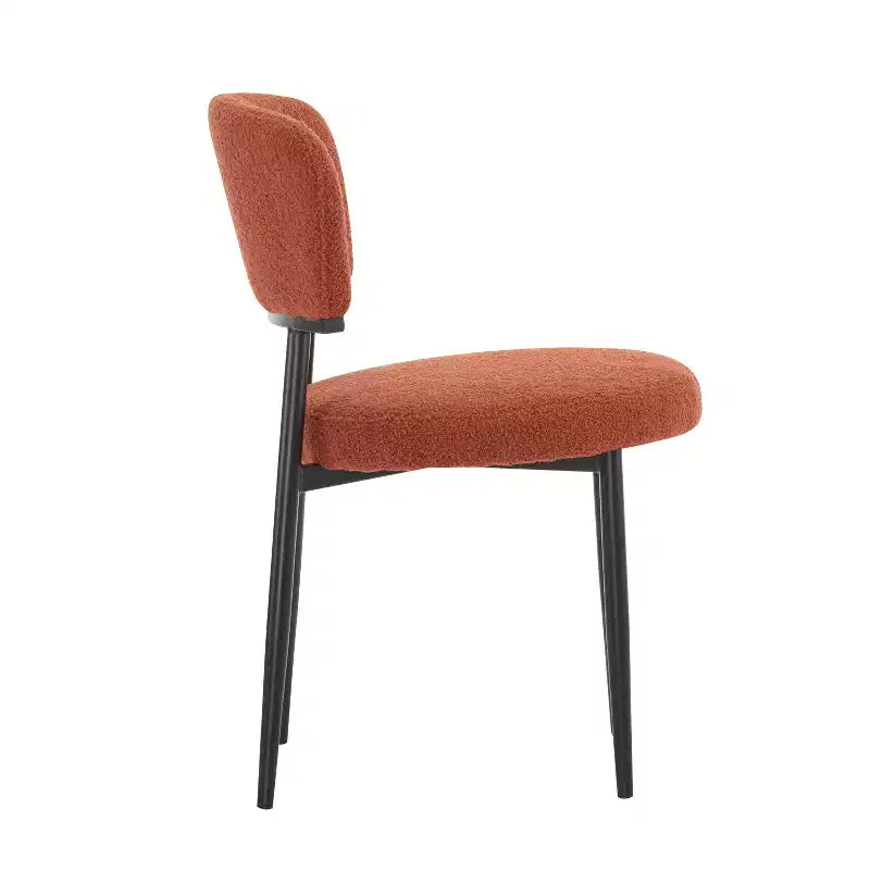 Silla de comedor tapizada con patas de metal (juego de 2)