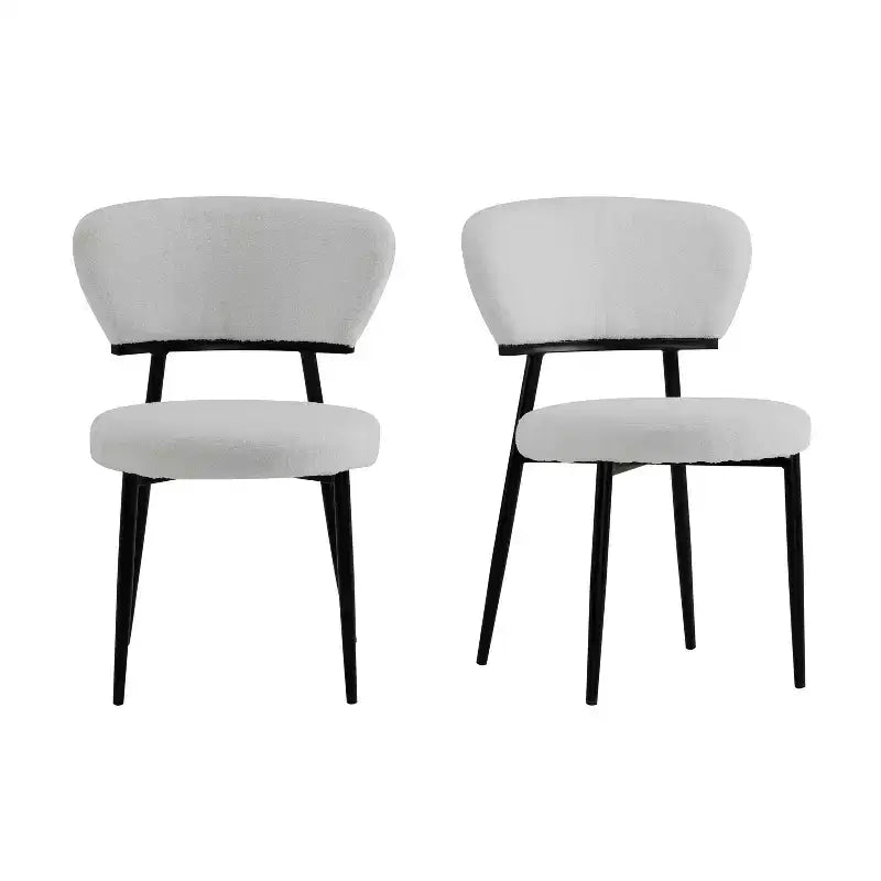 Silla de comedor tapizada con patas de metal (juego de 2)