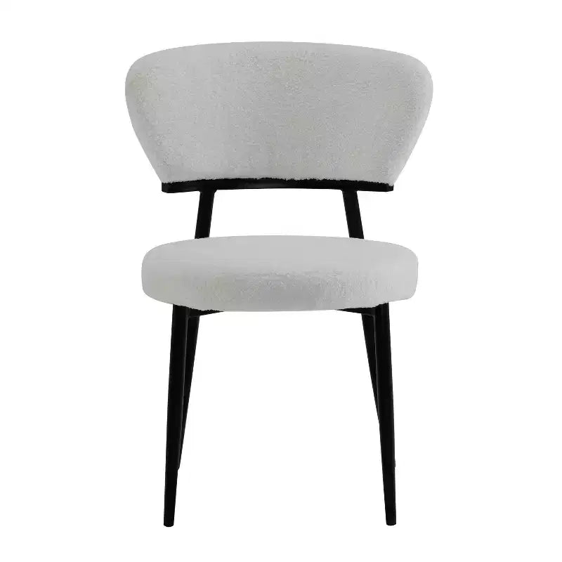 Silla de comedor tapizada con patas de metal (juego de 2)