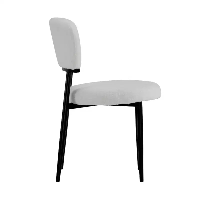 Silla de comedor tapizada con patas de metal (juego de 2)