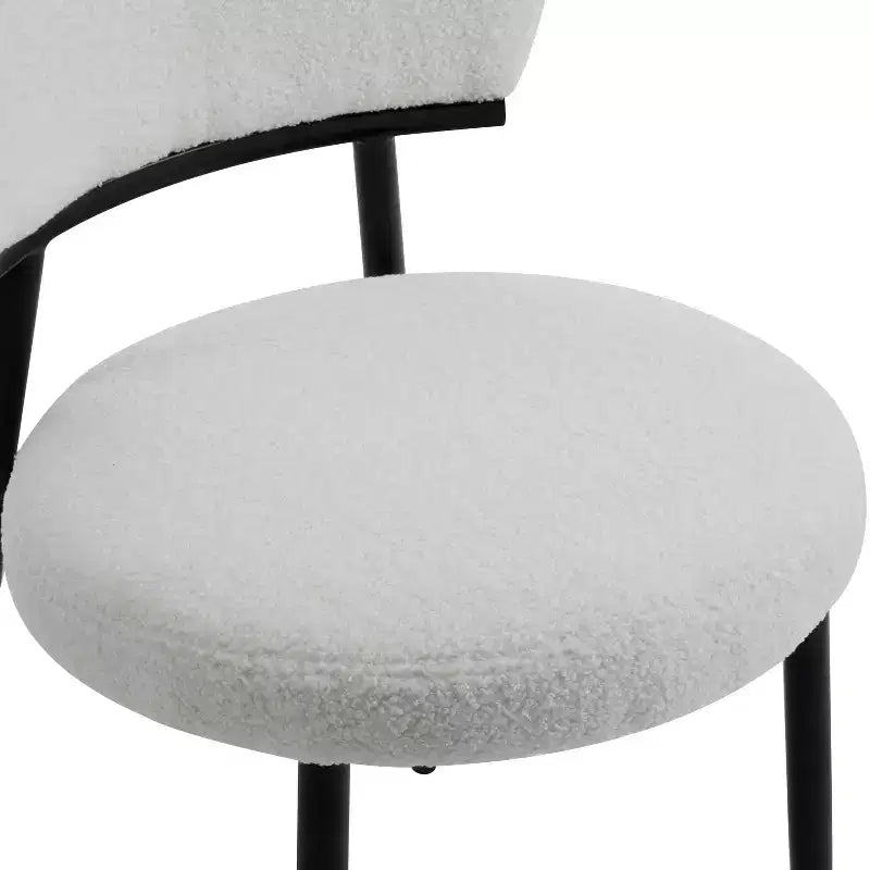 Silla de comedor tapizada con patas de metal (juego de 2)