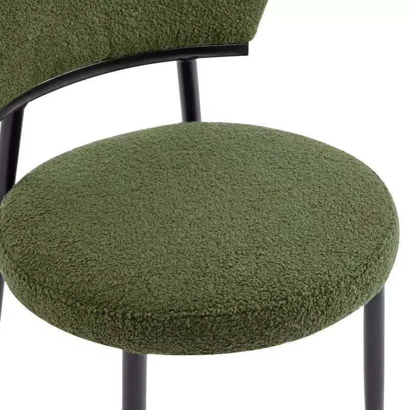 Silla de comedor tapizada con patas de metal (juego de 2)