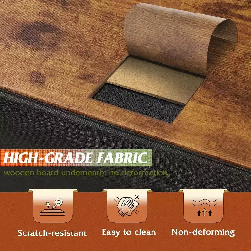 Nachttisch-Set aus 2 Stück, Kommode mit 2 Schubladen fürs Schlafzimmer, Schlafzimmermöbel, Nachttisch, Beistelltisch mit Stoffkörben für Schlafzimmer und Kleiderschrank