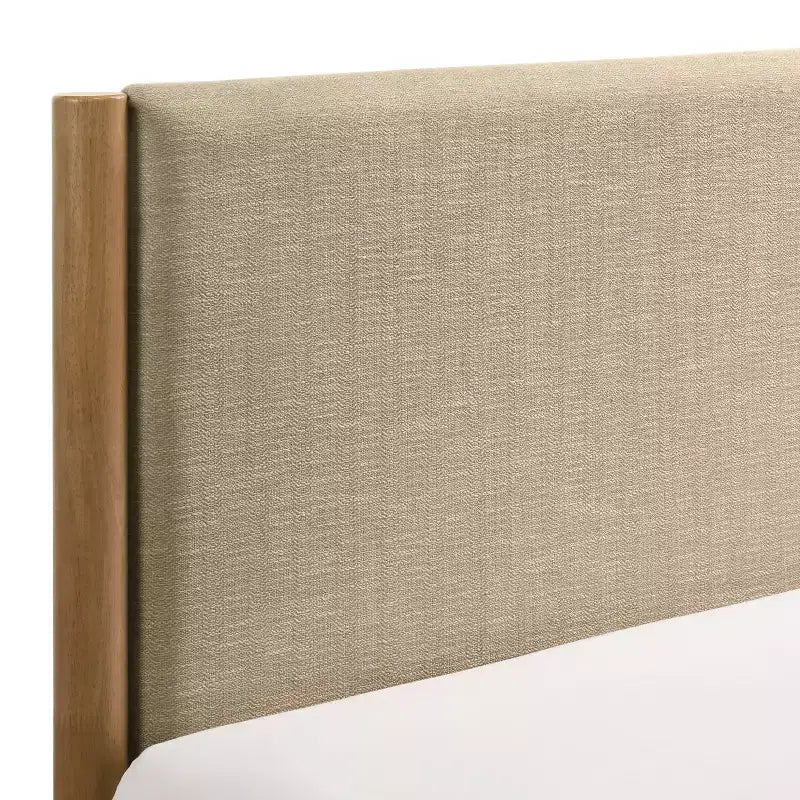 Ensemble de chambre à coucher de 2 pièces en hévéa, lit plateforme avec table de chevet