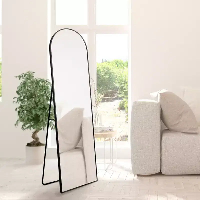 JONATHAN Y Elodie Arched Metal Framed Wall Mounted Mirror