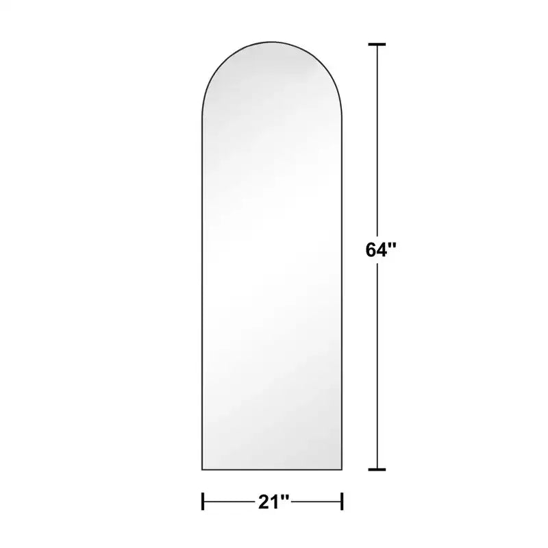 Miroir pleine longueur en bois massif en arc de 71x31, miroir sur pied noir