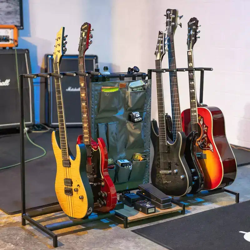Gitarrenständer mit 10 Fächern | Grau