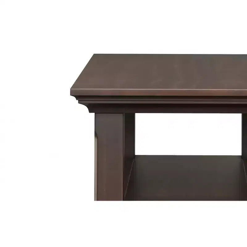 Table d’appoint étroite de style transitionnel en bois massif, largeur de 14 inch, avec tiroir